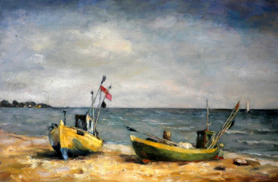 Łódki na plaży